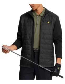 The Golf Society Golf Baffle Quilted Jacket in Jet Black