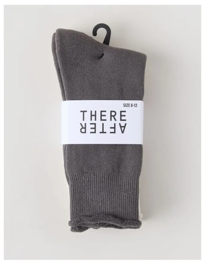 There After 2 Pack Cotton Terry Socks in Warm Grey and Moonbeam