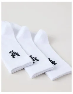 There After 3 Pack Crew Logo Socks in White