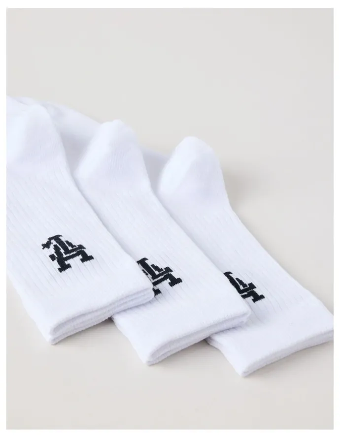 There After 3 Pack Crew Logo Socks in White