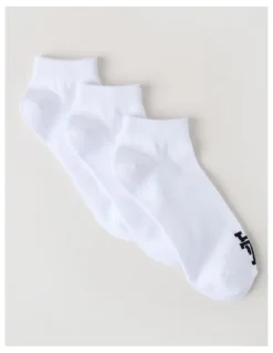 There After 3 Pack Sneaker Logo Socks in White
