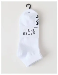There After 3 Pack Sneaker Logo Socks in White