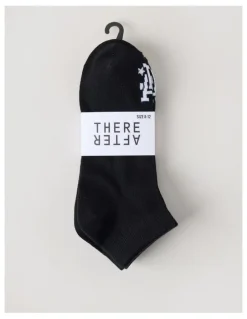 There After 3 Pack Sneaker Logo Socks in Black