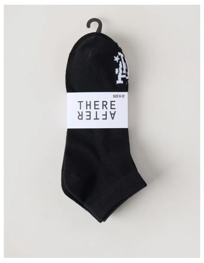 There After 3 Pack Sneaker Logo Socks in Black