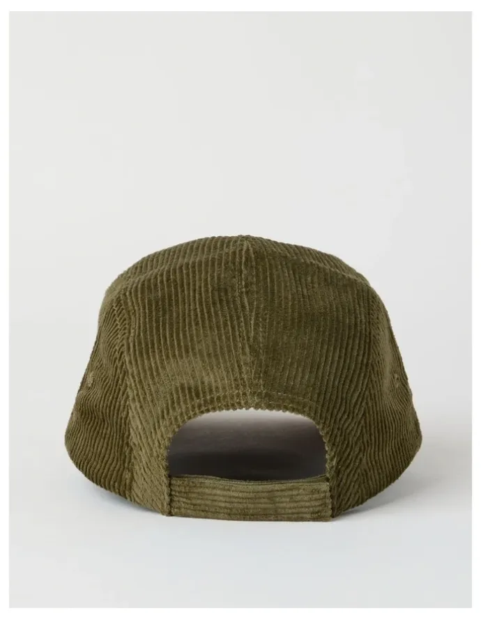 There After Chunky Cord 5 Panel Cap Hat in Khaki and Stone