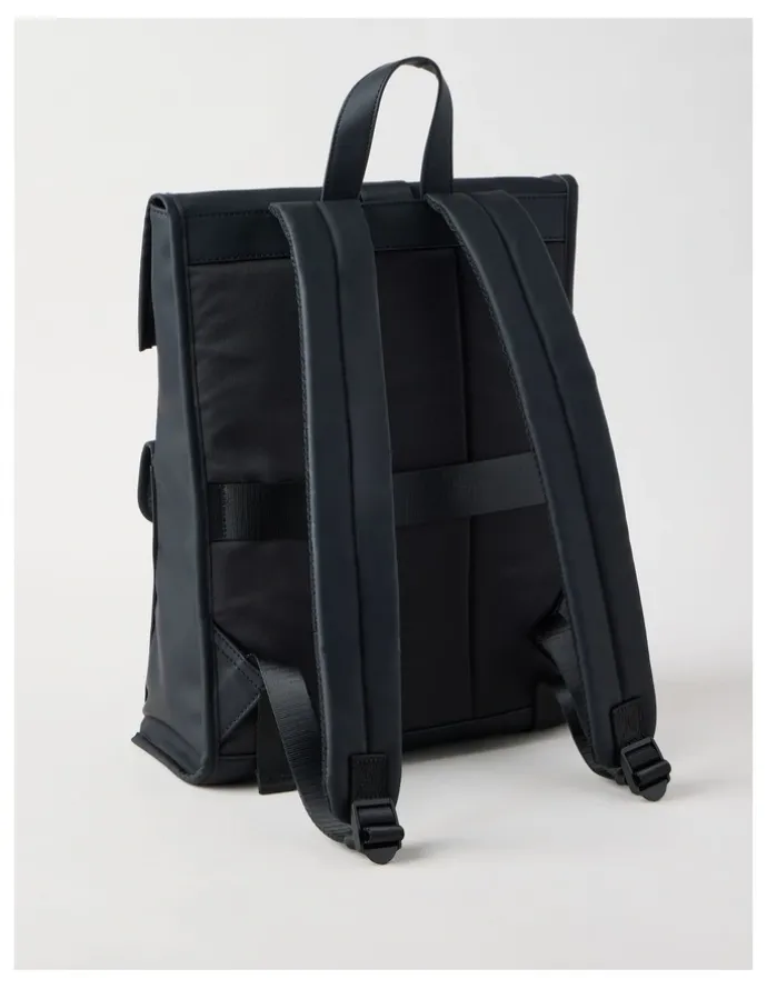 There After Rubberised Backpack Bag in Black