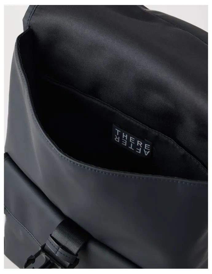 There After Rubberised Backpack Bag in Black