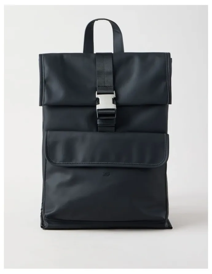 There After Rubberised Backpack Bag in Black