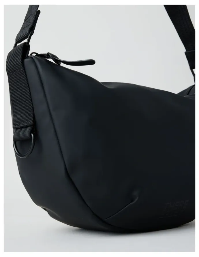 There After Rubberised Crossbody Bag in Black