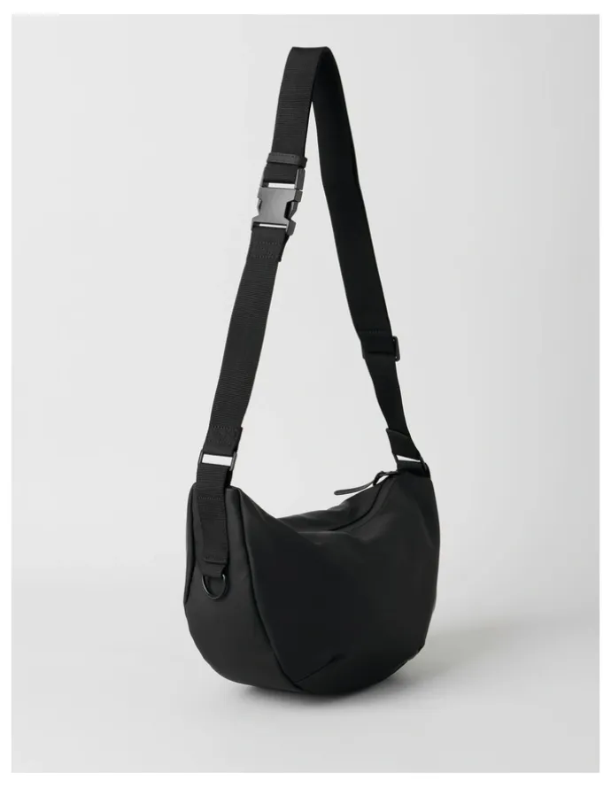 There After Rubberised Crossbody Bag in Black
