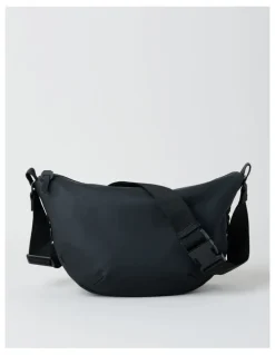 There After Rubberised Crossbody Bag in Black