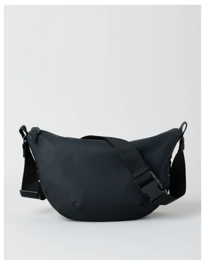 There After Rubberised Crossbody Bag in Black