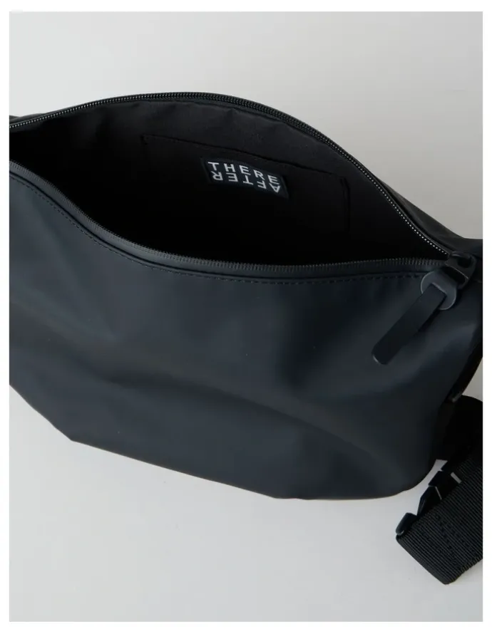 There After Rubberised Crossbody Bag in Black