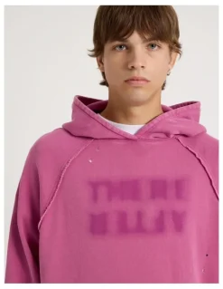 There After Burn Out Hooded Sweat in Pink
