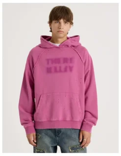 There After Burn Out Hooded Sweat in Pink