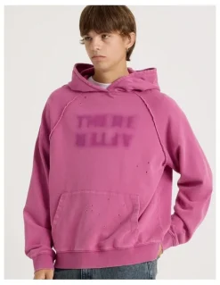 There After Burn Out Hooded Sweat in Pink