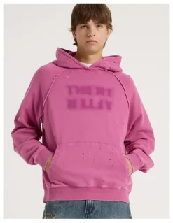 There After Burn Out Hooded Sweat in Pink