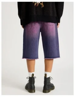 There After Coloured Wash Denim Jorts in Pink