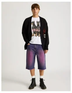There After Coloured Wash Denim Jorts in Pink
