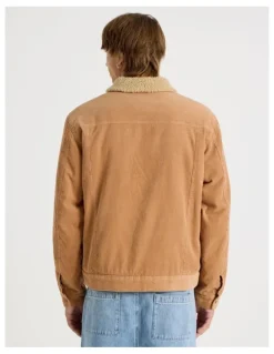 There After Cord Sherpa Jacket in Tan