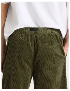 There After Corduroy Shorts with Built-In Belt in Olive