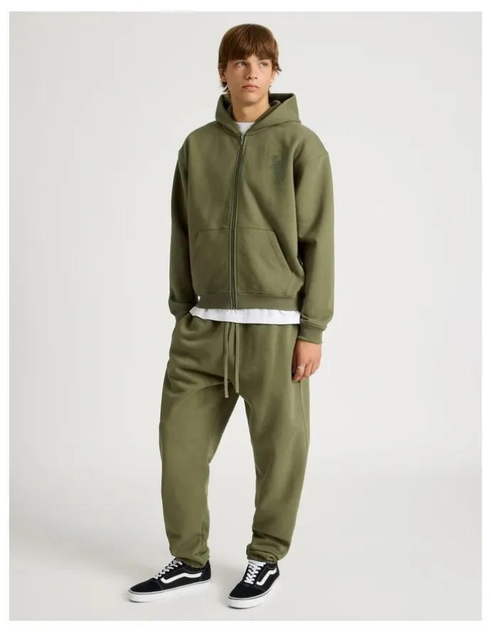 There After Core Elastic Cuff Track Pants in Olive