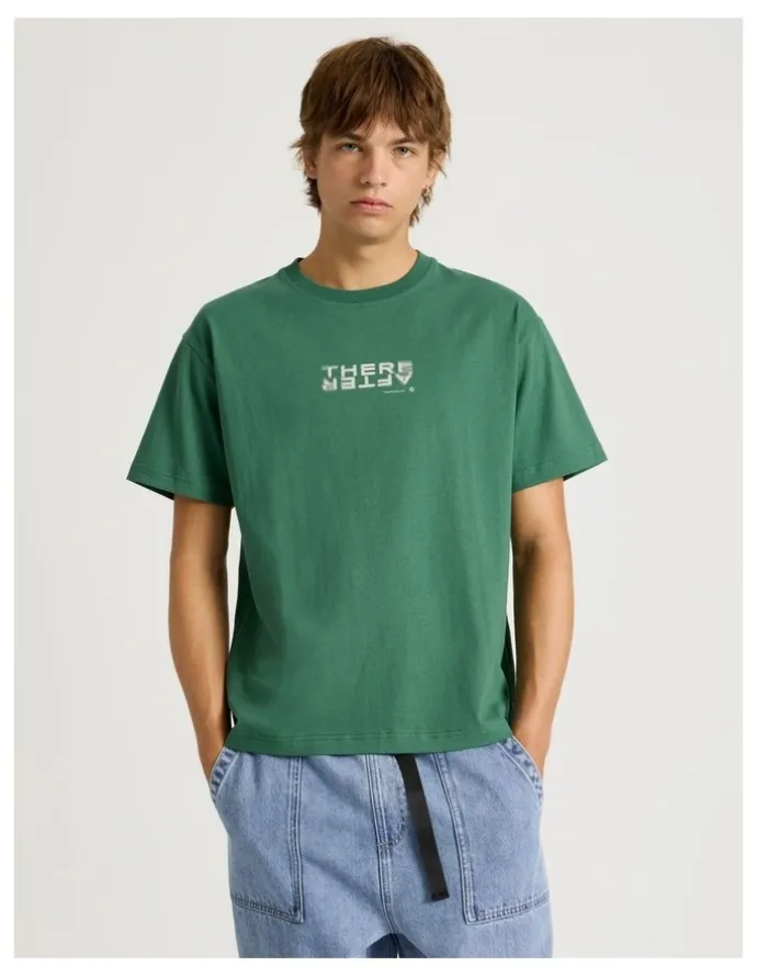 There After Core Logo Boxy Fit Short Sleeve Tee in Forest