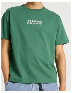 There After Core Logo Boxy Fit Short Sleeve Tee in Forest