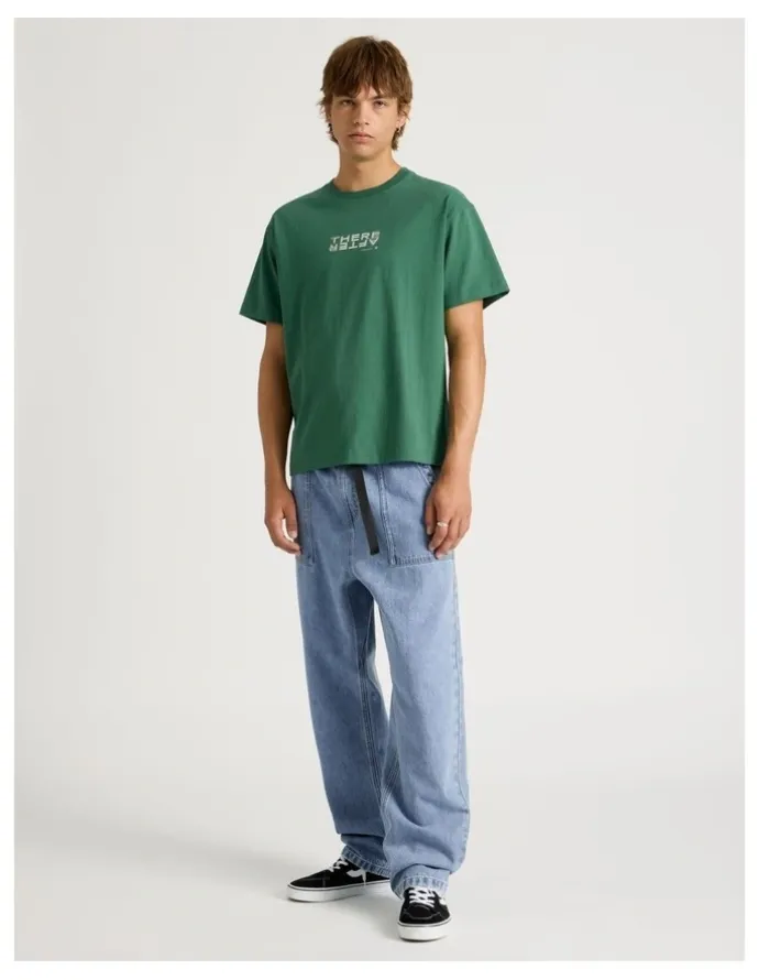 There After Core Logo Boxy Fit Short Sleeve Tee in Forest