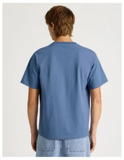 There After Core Logo Boxy Fit Short Sleeve Tee in Blue