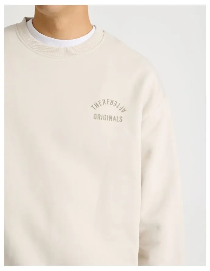 There After Core Logo Crewneck Sweater in Stone