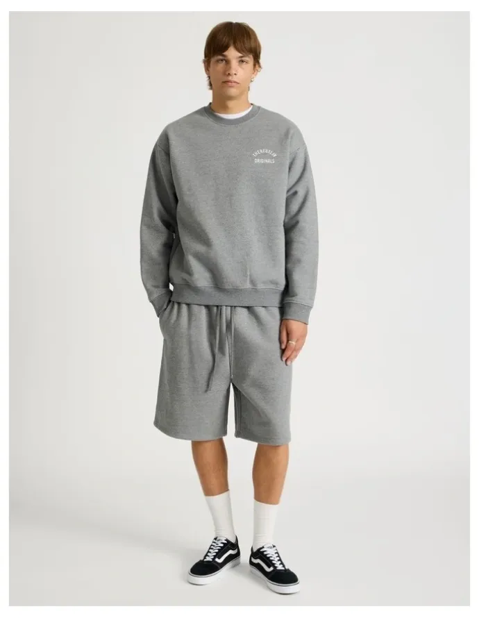 There After Core Logo Crew Sweater in Grey