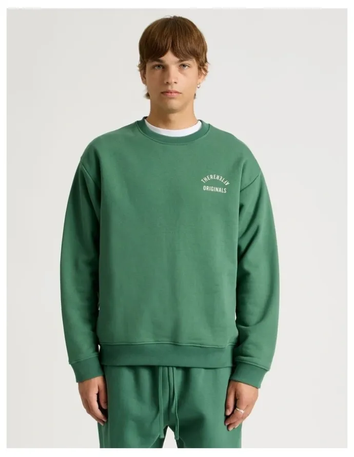 There After Core Logo Crew Sweater in Forest