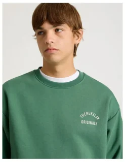 There After Core Logo Crew Sweater in Forest