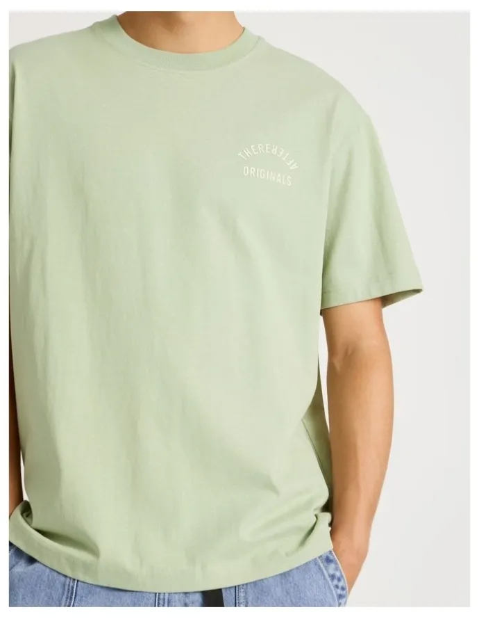 There After Core Logo Oversized Short Sleeve Tee in Green