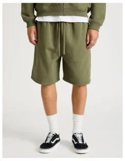 There After Core Logo Sweat Shorts in Olive