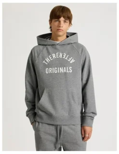 There After Core Terry Hooded Pullover Sweater in Grey