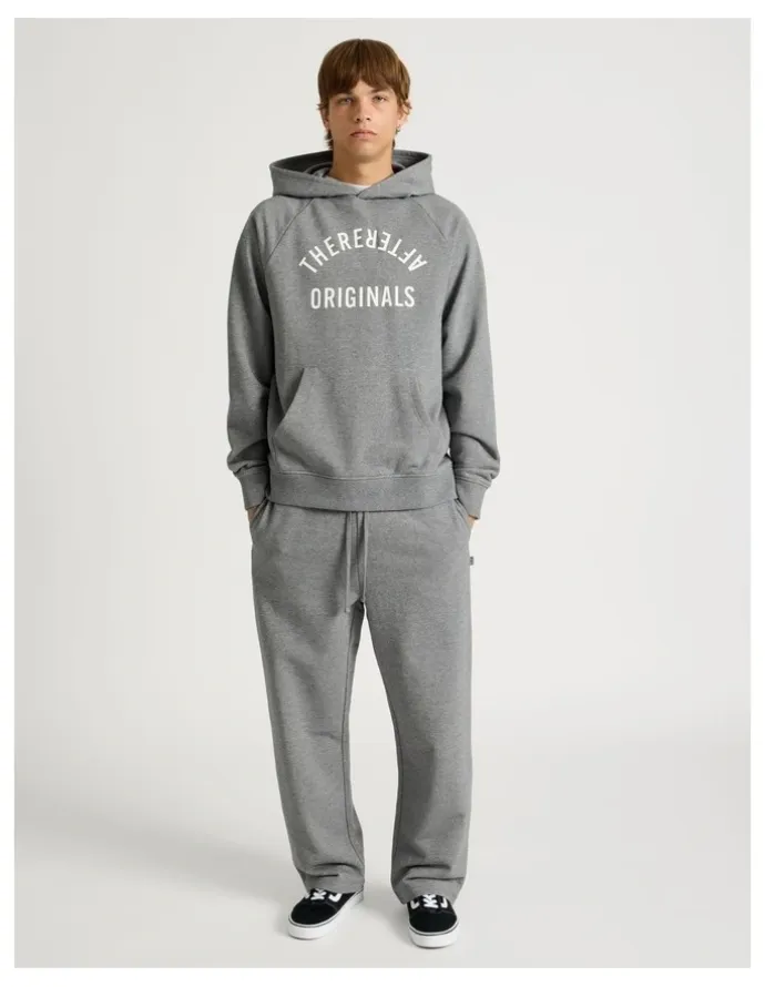 There After Core Wide Leg Terry Track Pants Grey