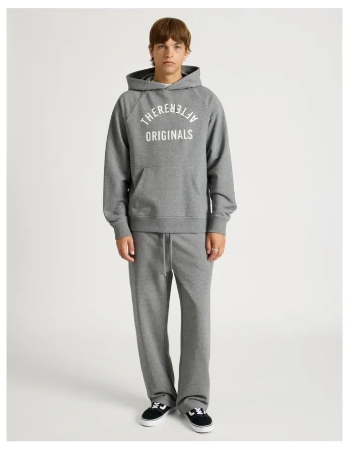 There After Core Wide Leg Terry Track Pants Grey
