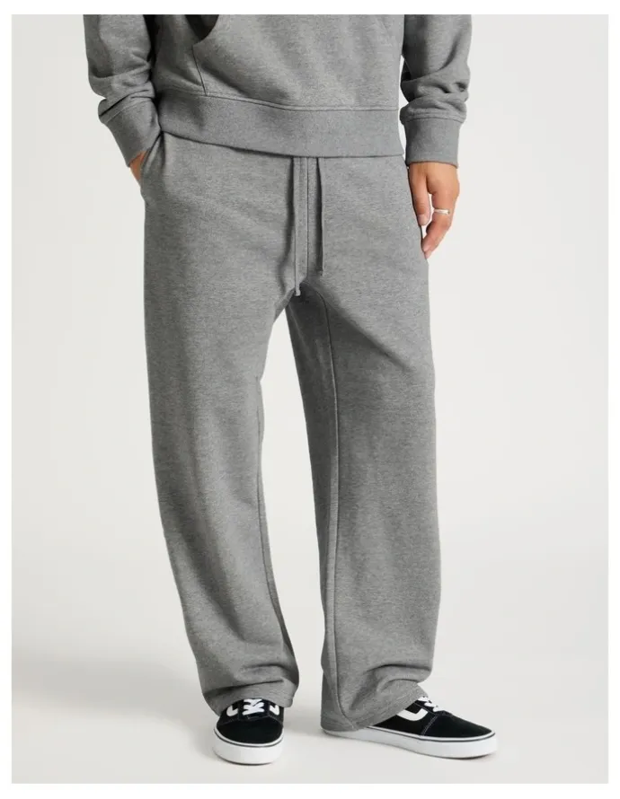 There After Core Wide Leg Terry Track Pants Grey