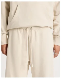 There After Core Wide Leg Terry Track Pants in Stone