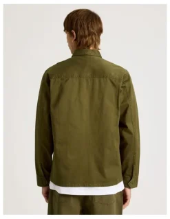 There After Double Pocket Long Sleeve Shirt in Olive