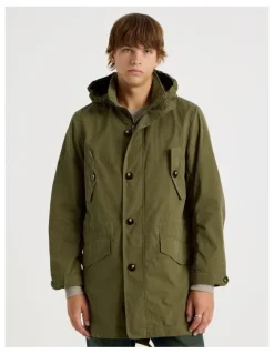 There After Fishtail Parka Jacket in Olive