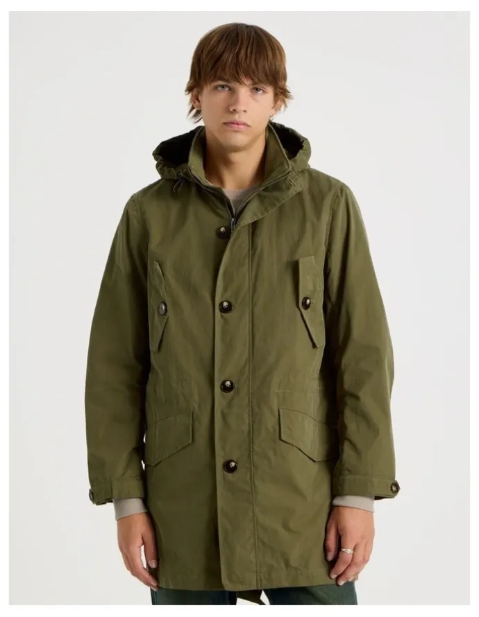 There After Fishtail Parka Jacket in Olive