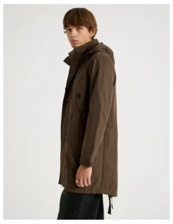 There After Fishtail Parka Jacket in Dark Brown