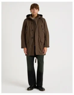 There After Fishtail Parka Jacket in Dark Brown