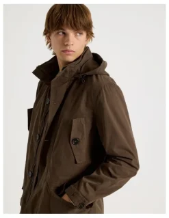 There After Fishtail Parka Jacket in Dark Brown