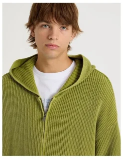 There After Gothic Zip Thru Knit in Green