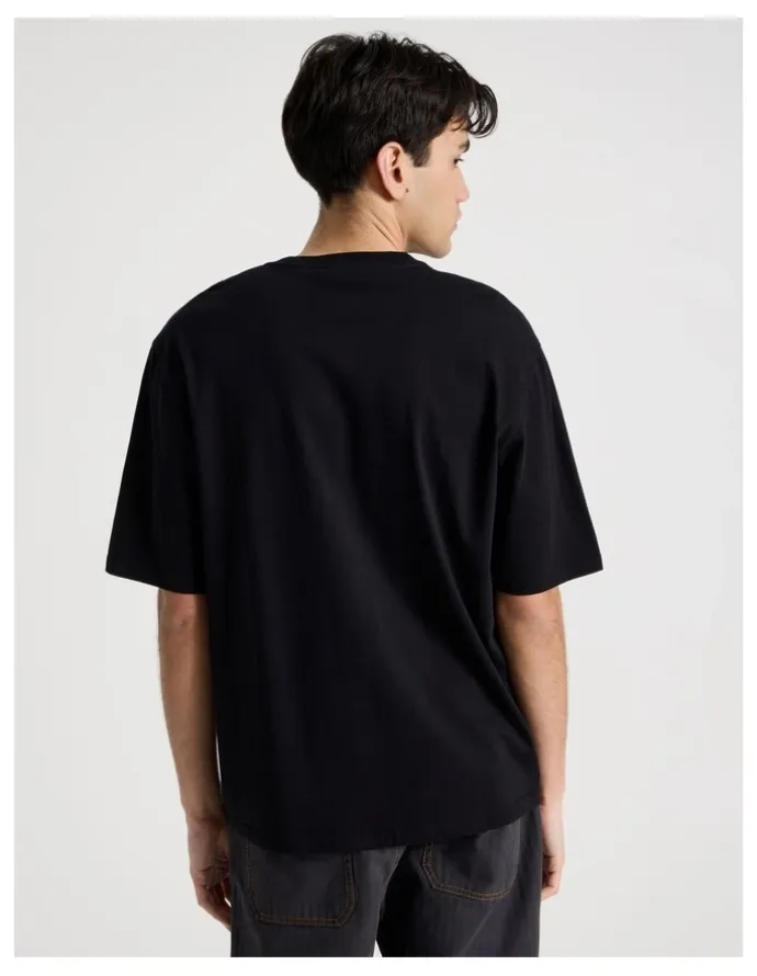 There After Graffiti Print Short Sleeve Tee in Black