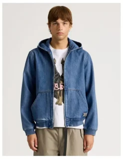 There After Hooded Denim Jacket in Blue